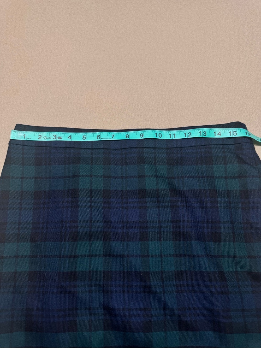 J. Crew Navy and Forest Green Tartan Pencil Skirt - Picture 6 of 7